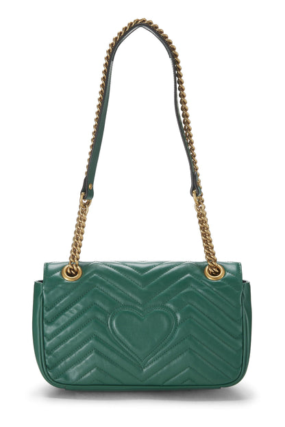 Gucci,  Green Leather GG Marmont Shoulder Bag Small, Green