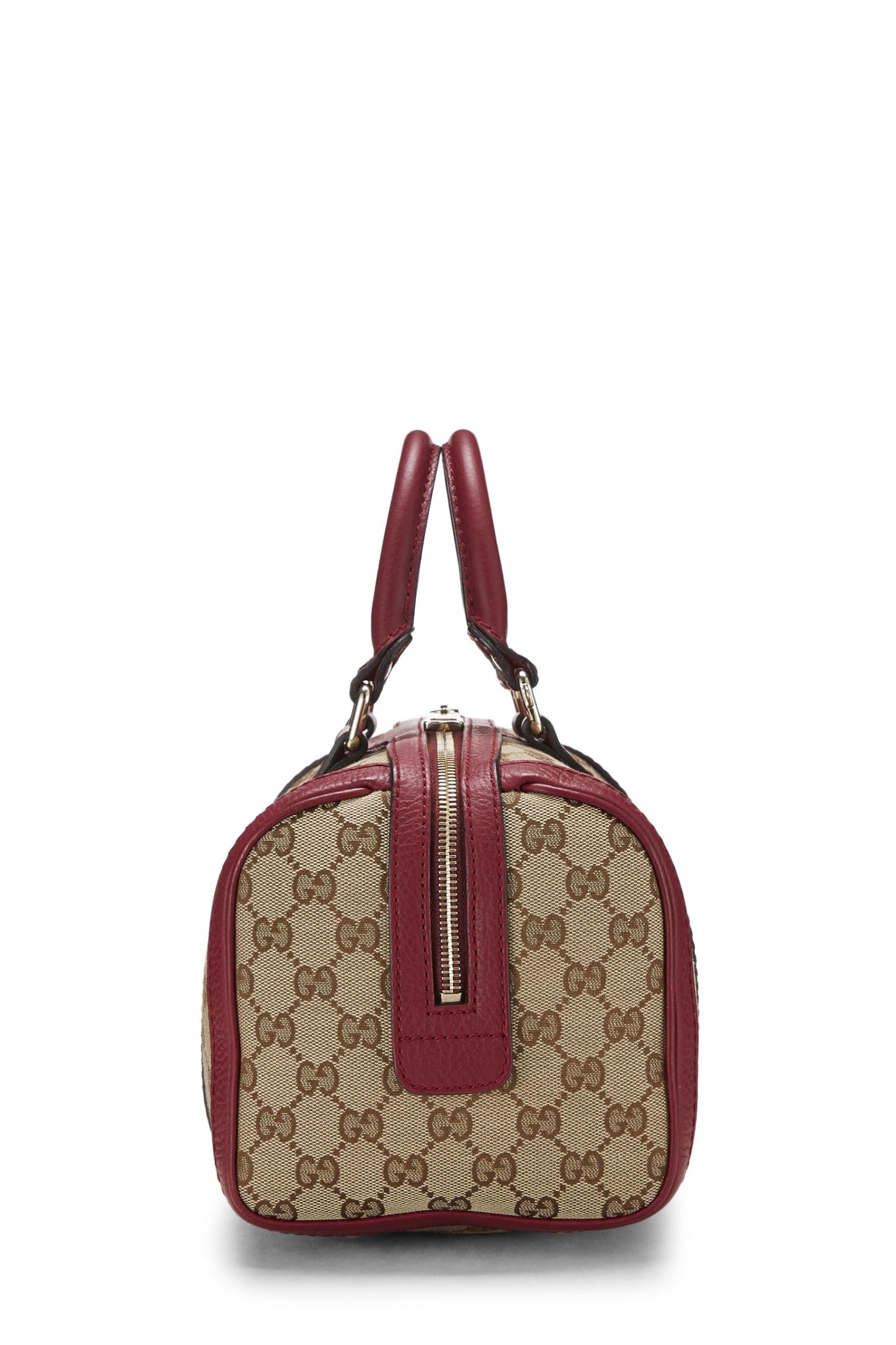 Gucci,  Red Original GG Canvas Web Boston Bag Small, Red