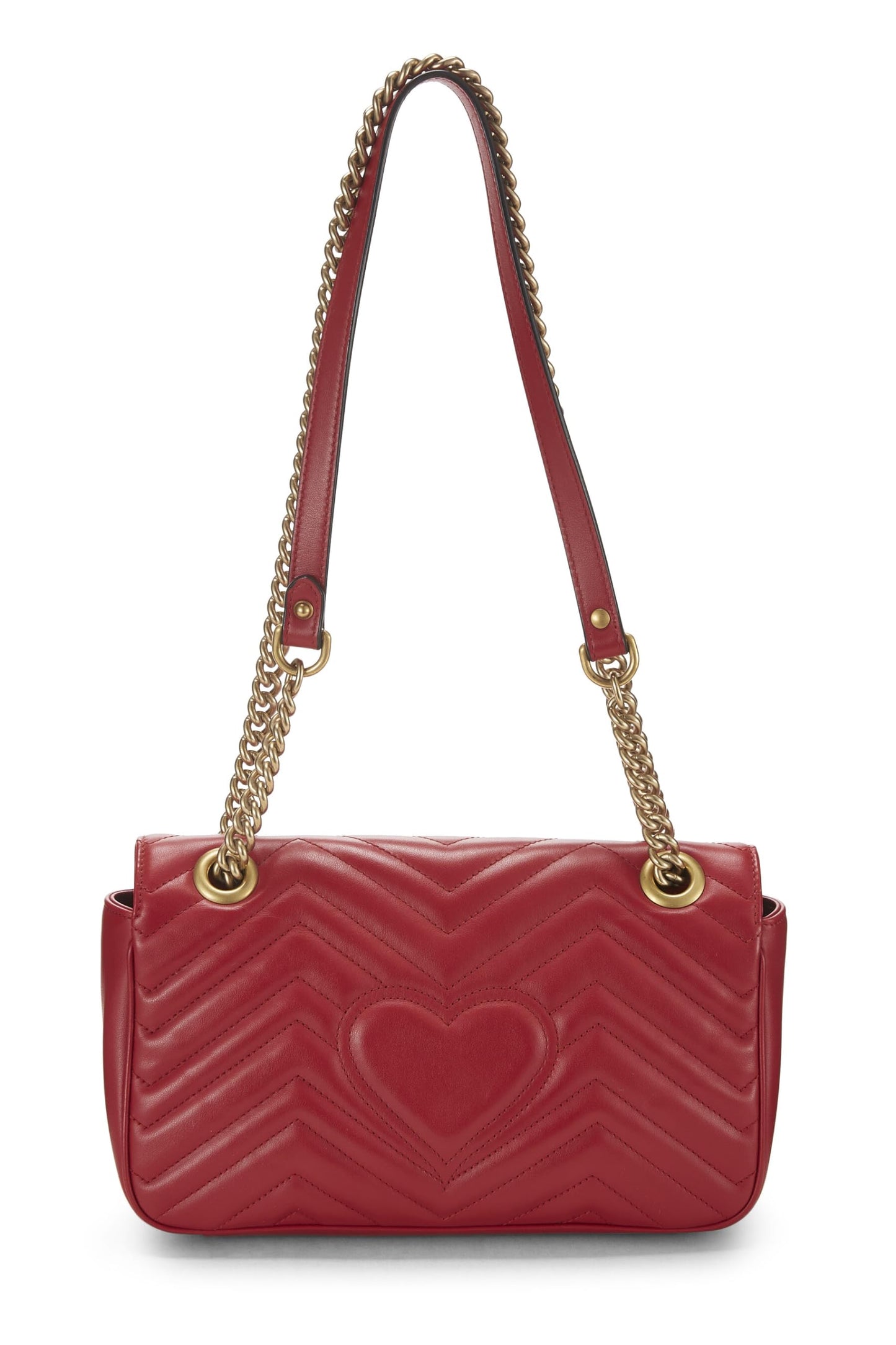 Gucci,  Red Leather GG Marmont Shoulder Bag Small, Red