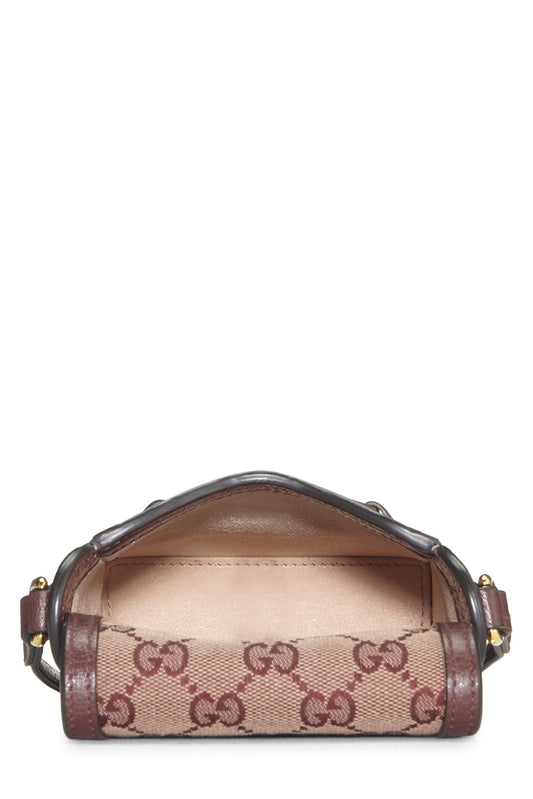 Gucci,  Burgundy Original GG Canvas Horsebit Crossbody, Burgundy