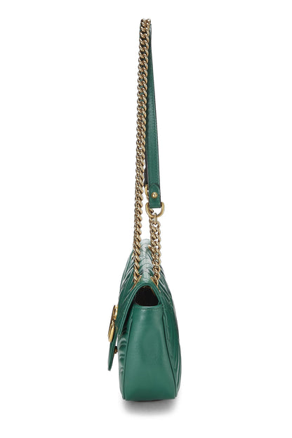 Gucci,  Green Leather GG Marmont Shoulder Bag Small, Green