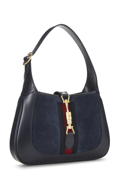 Gucci,  Navy Leather & Suede Jackie 1961 Shoulder Bag Small, Navy