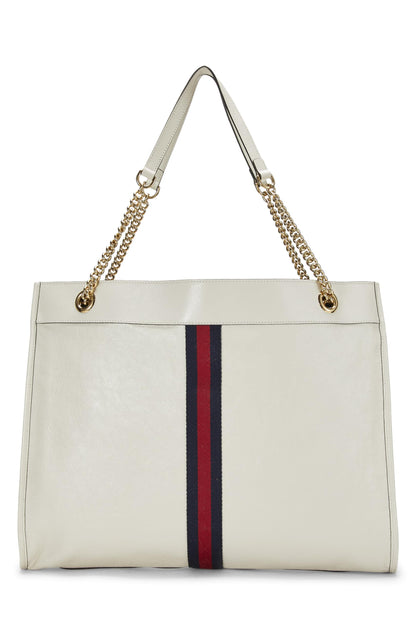 Gucci,  White Leather Web Rajah Tote Large, White