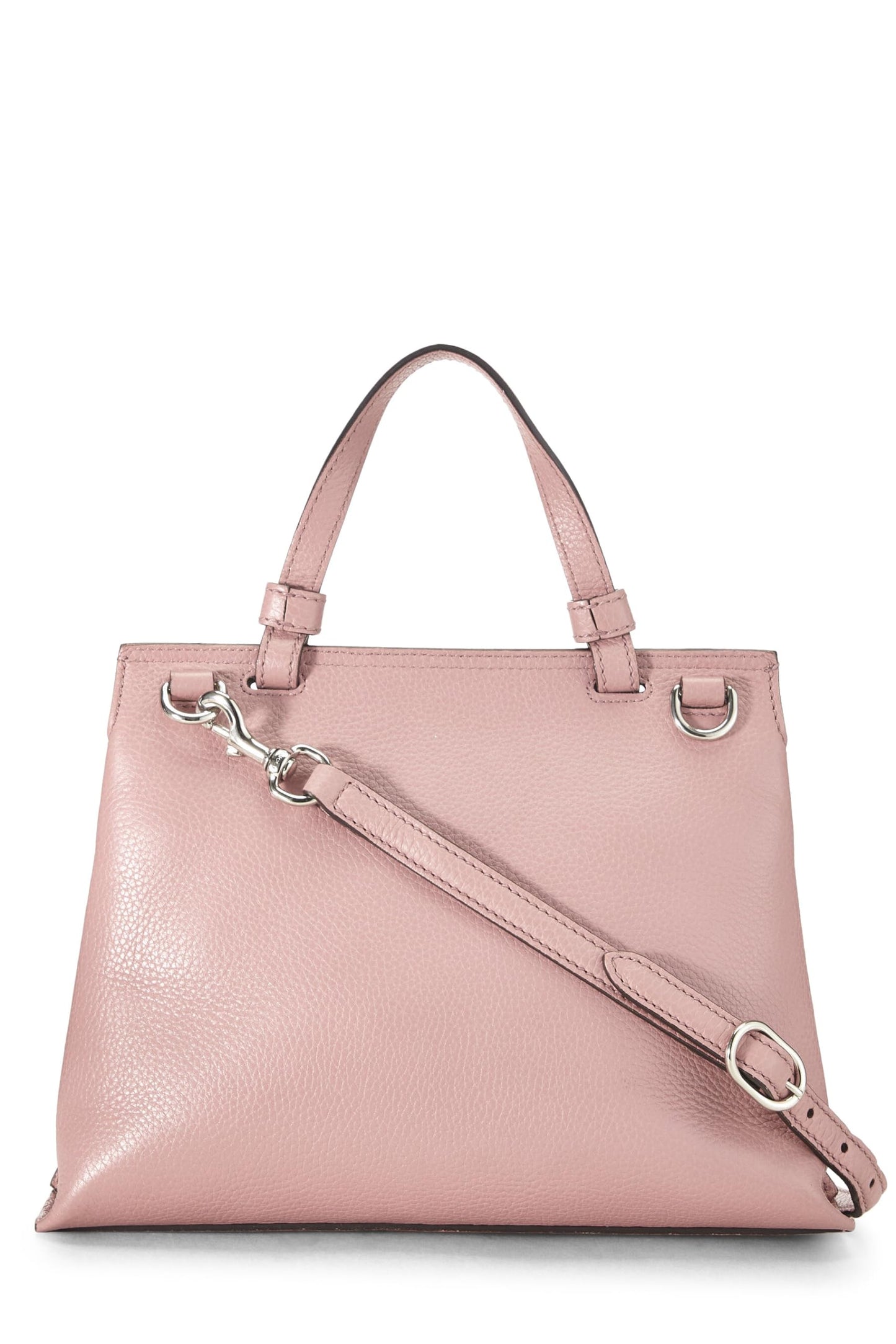 Gucci,  Pink Leather Bamboo Daily Handbag Small, Pink