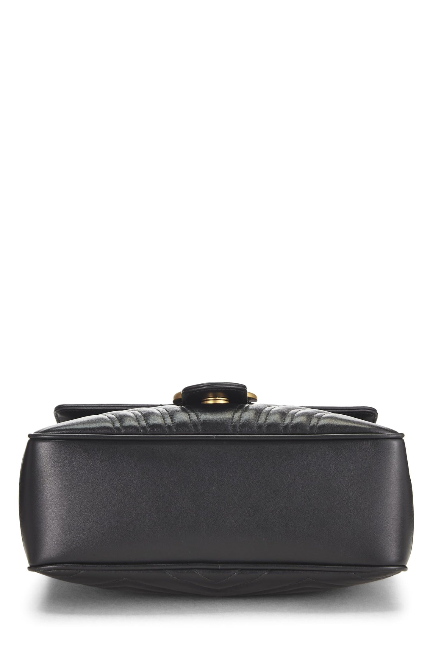 Gucci,  Black Leather GG Marmont Shoulder Bag Small, Black