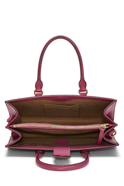 Gucci,  Pink & Red Leather Top Handle Tote, Multi