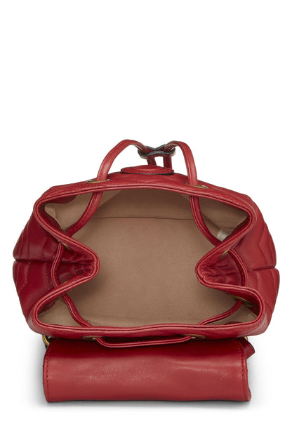 Gucci,  Red Leather GG Marmont Backpack Small, Red