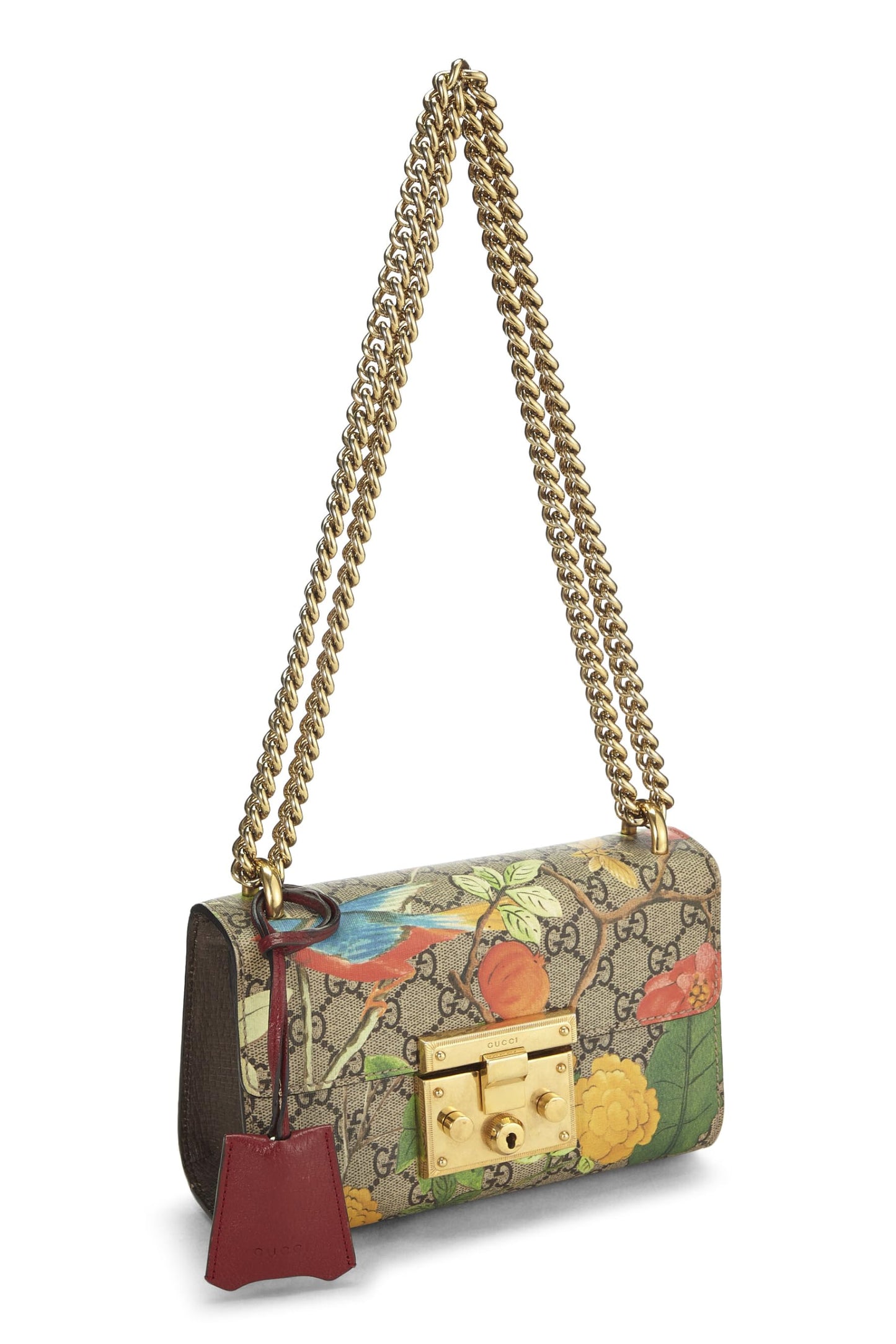 Gucci,  Multicolor GG Supreme Tian Canvas Padlock Shoulder Bag Small, Multi