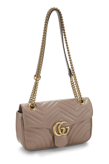 Gucci,  Pink Leather GG Marmont Shoulder Bag, Pink