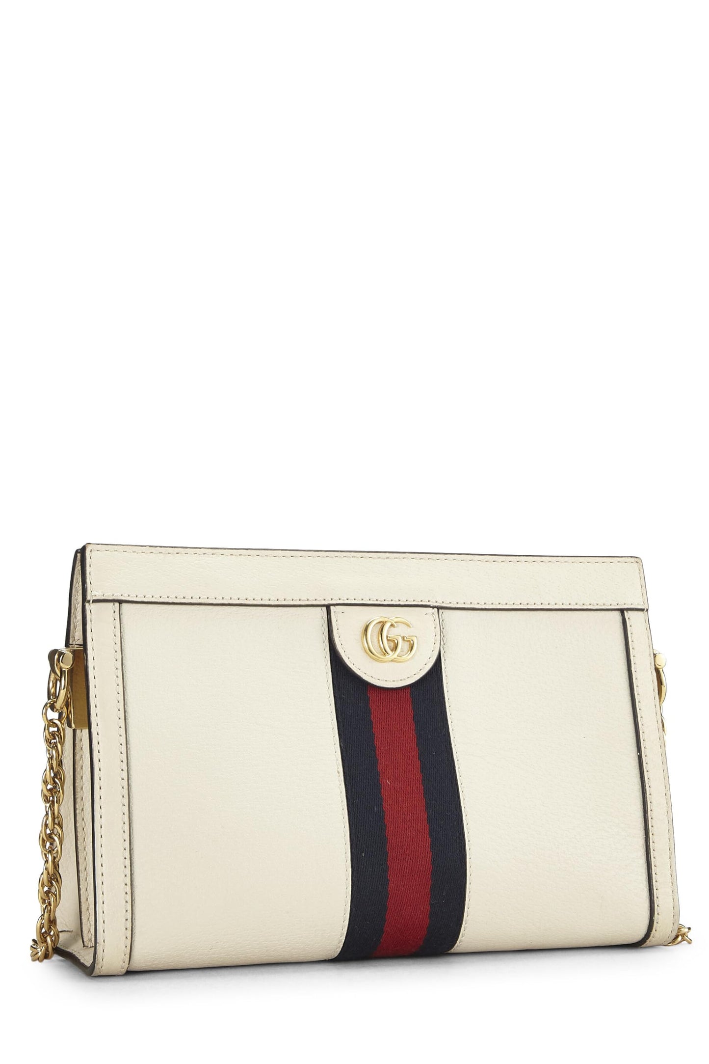 Gucci,  Cream Leather Ophidia Shoulder Bag Small, White