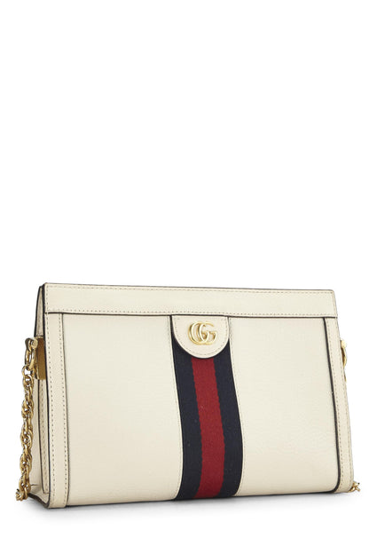 Gucci,  Cream Leather Ophidia Shoulder Bag Small, White