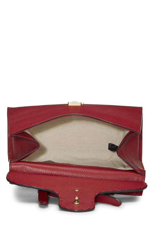 Gucci,  Red Leather GG Marmont Top Handle Bag Mini, Red