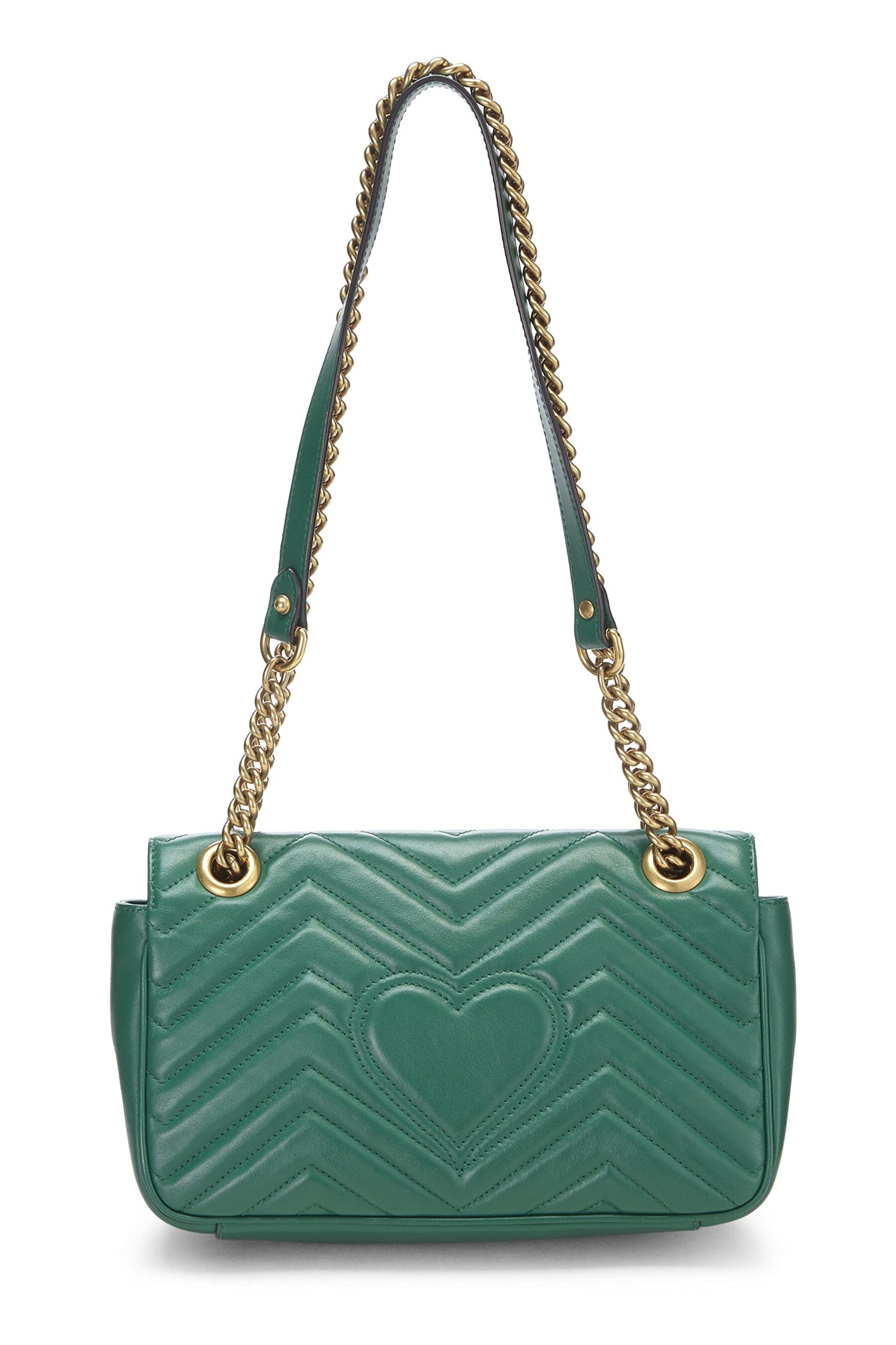 Gucci,  Green Leather Marmont Shoulder Bag Small, Green