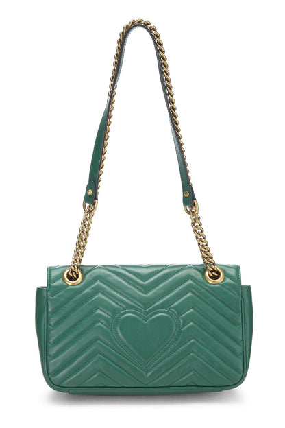 Gucci,  Green Leather Marmont Shoulder Bag Small, Green