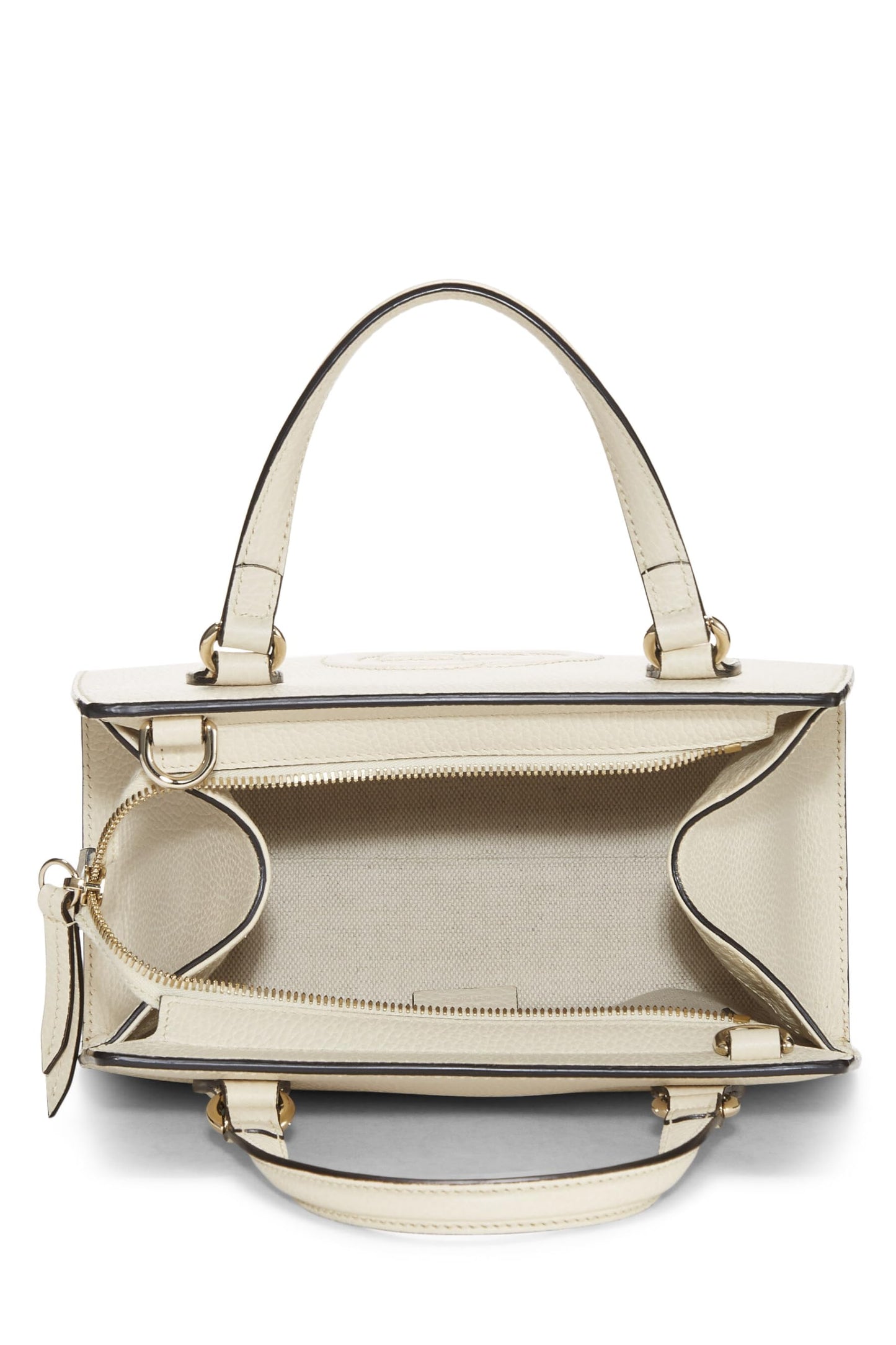 Gucci,  Cream Grained Leather Soho Handbag, White