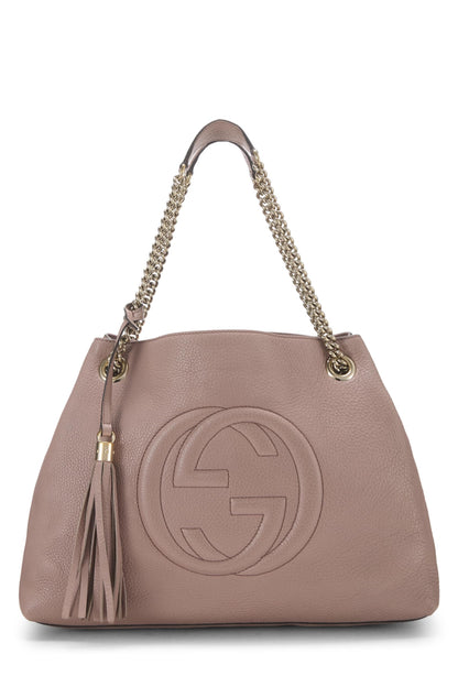 Gucci,  Pink Leather Soho Chain Tote, Pink