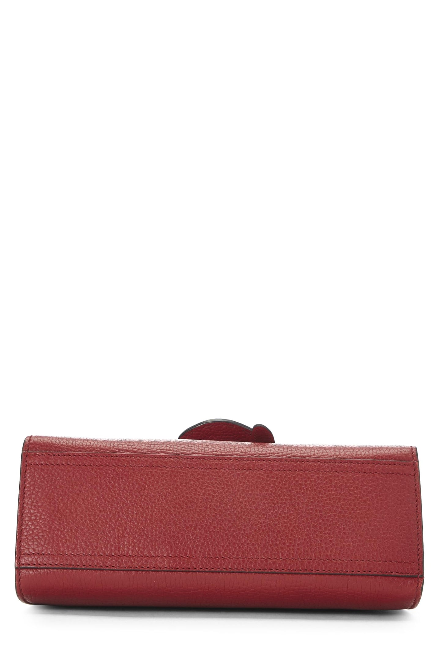 Gucci,  Red Leather GG Marmont Top Handle Flap Bag Mini, Red