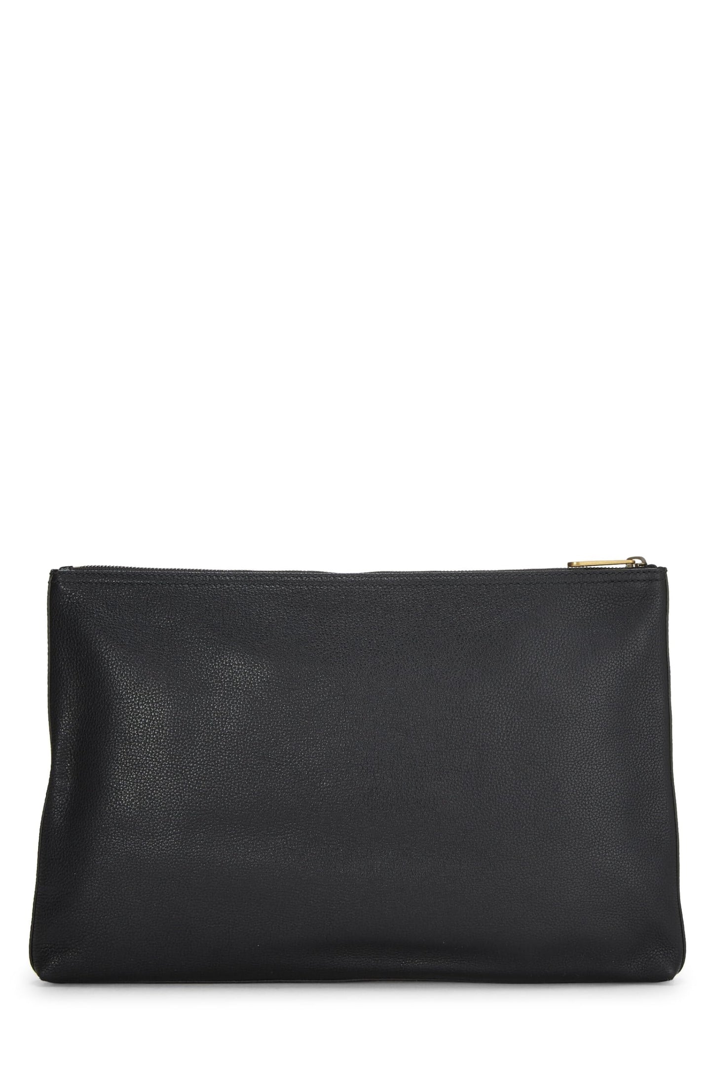 Gucci,  Black Leather Logo Print Pouch, Black