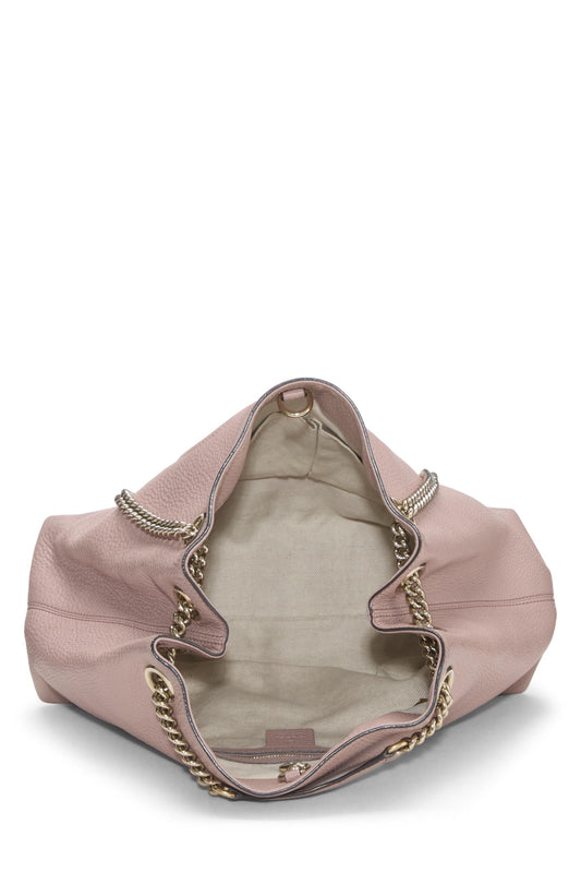 Gucci,  Pink Leather Soho Chain Tote, Pink