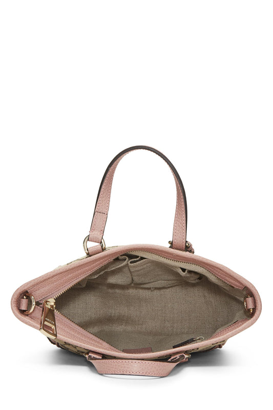 Gucci,  Pink Original GG Canvas Bree Top Handle Tote Small, Pink