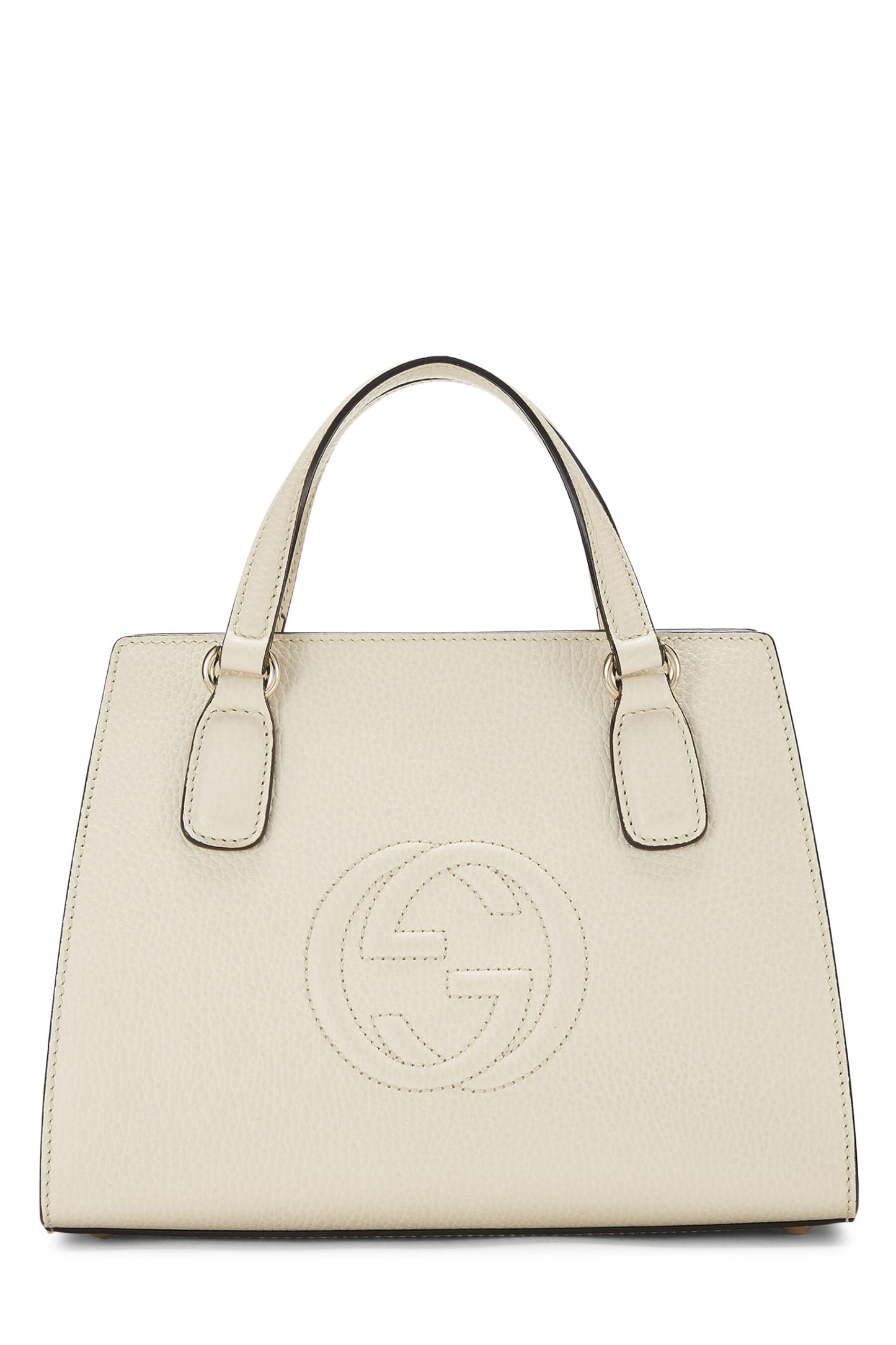 Gucci,  Cream Grained Leather Soho Handbag, White