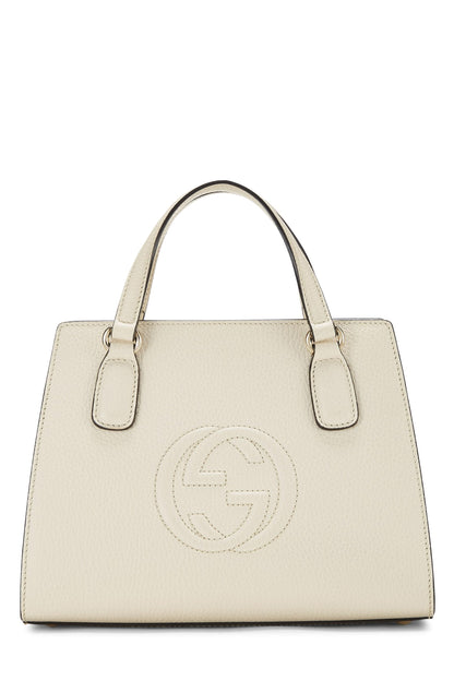 Gucci,  Cream Grained Leather Soho Handbag, White