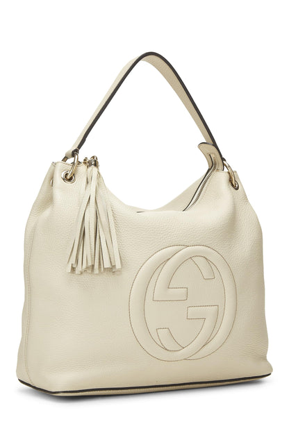 Gucci,  White Leather Soho Convertible Hobo, White