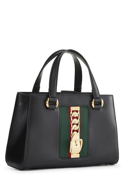 Gucci,  Black Leather Sylvie Tote Medium, Black