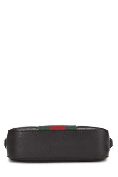 Gucci,  Black Leather Webby Shoulder Bag Small, Black