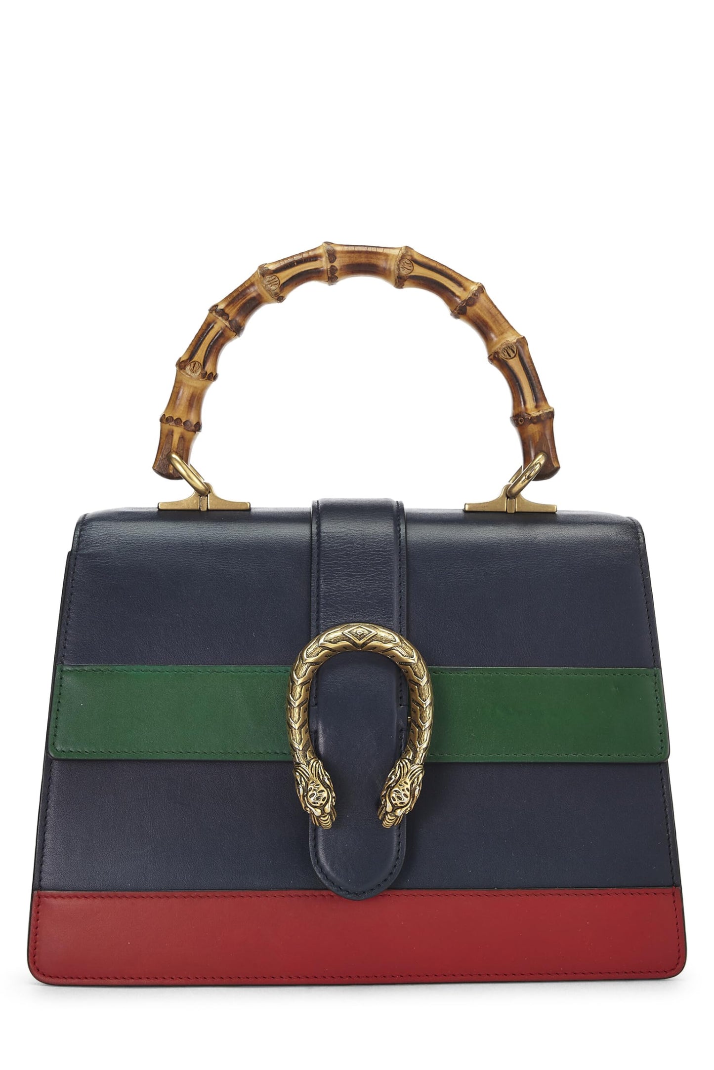 Gucci,  Navy Leather Dionysus Bamboo Handbag, Navy