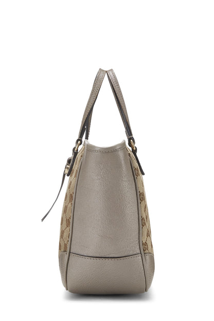 Gucci,  Grey Original GG Canvas Bree Tote Small, Grey