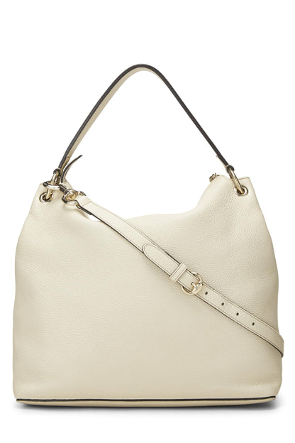 Gucci,  White Leather Soho Convertible Hobo, White