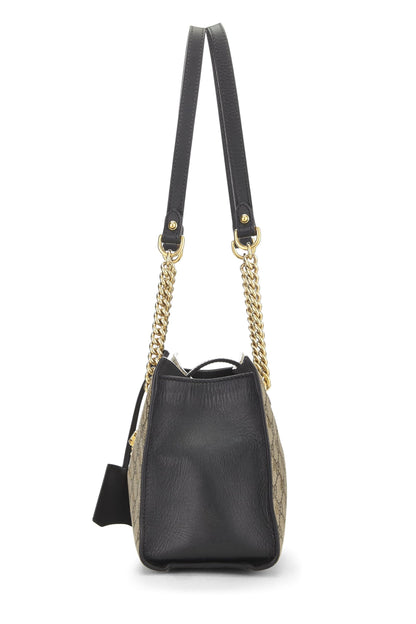 Gucci,  Black GG Supreme Bee Padlock Tote Small, Black