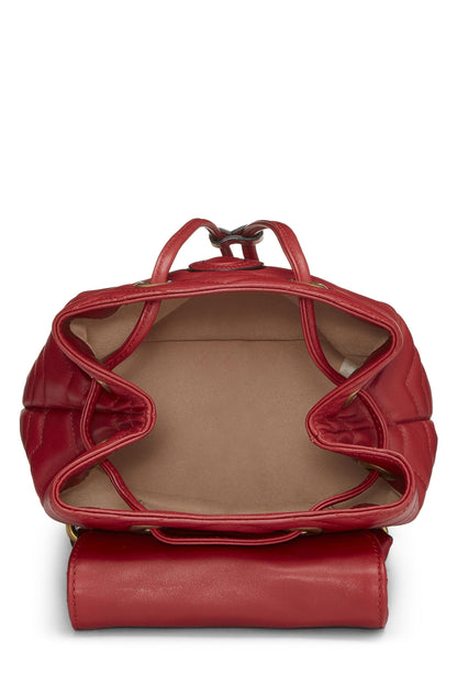 Gucci,  Red Leather GG Marmont Backpack Small, Red