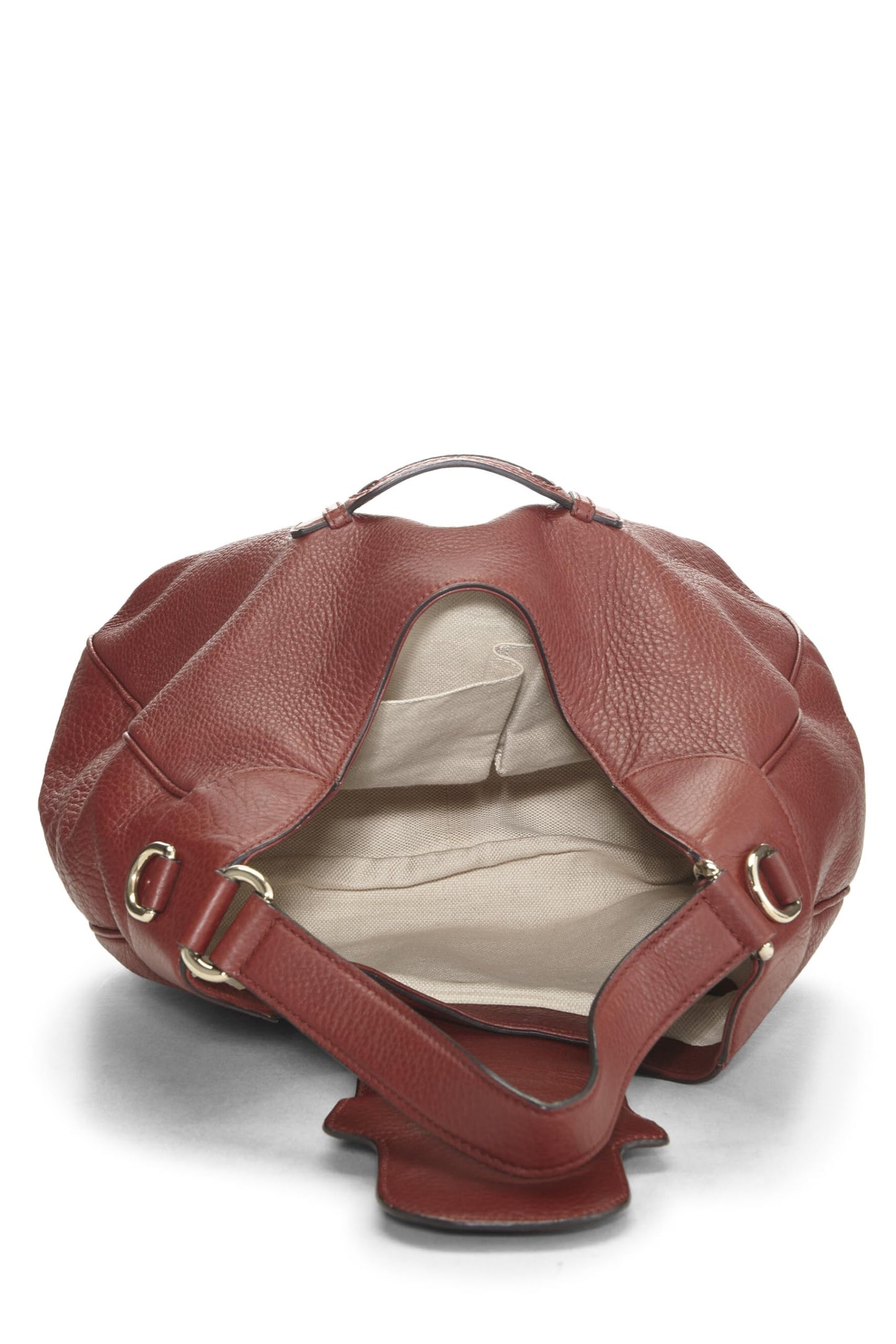 Gucci,  Burgundy Leather Dressage Horsebit Hobo, Burgundy