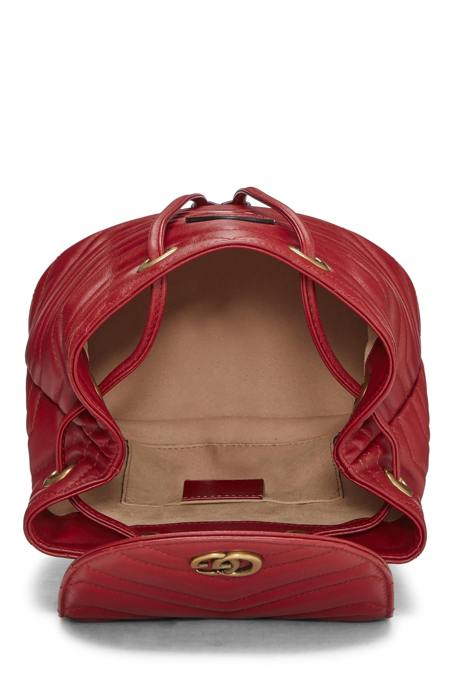 Gucci,  Red Leather 'GG' Marmont Backpack Small, Red