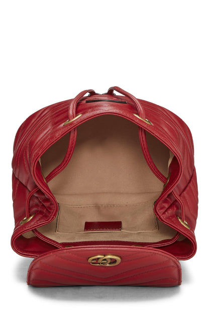 Gucci,  Red Leather 'GG' Marmont Backpack Small, Red