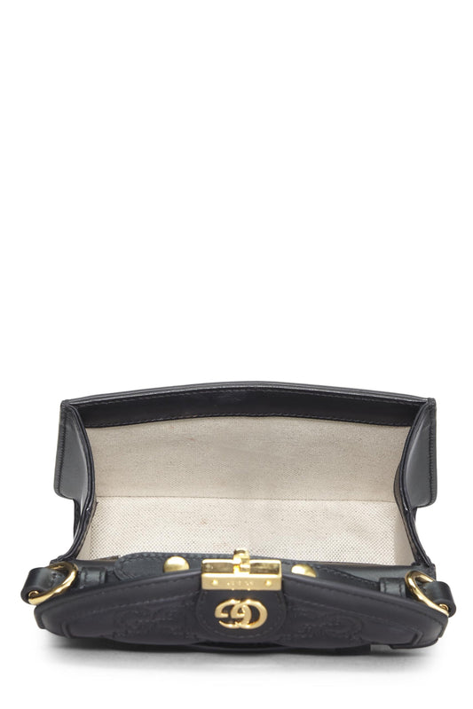 Gucci,  Black GG Matelassé Leather Top Handle Small, Black