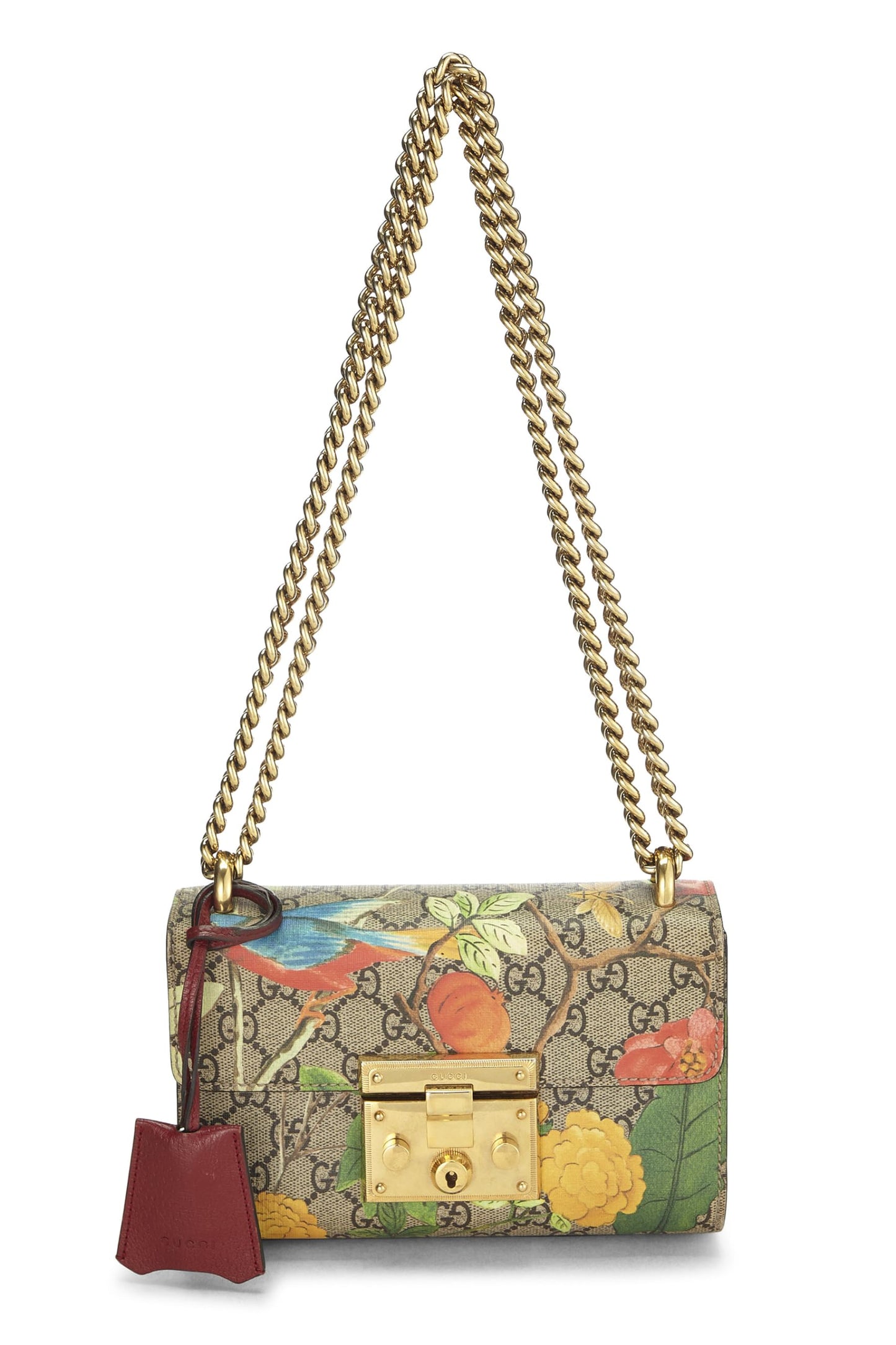 Gucci,  Multicolor GG Supreme Tian Canvas Padlock Shoulder Bag Small, Multi