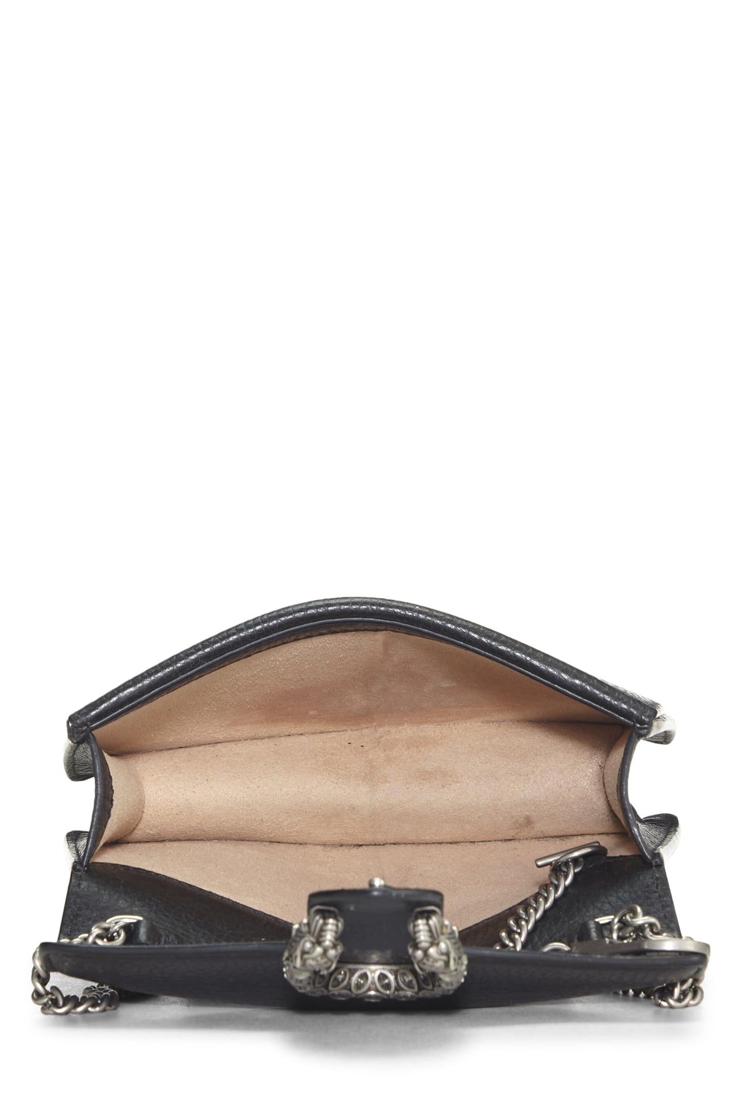 Gucci,  Black Leather Dionysus Shoulder Bag Super Mini, Black