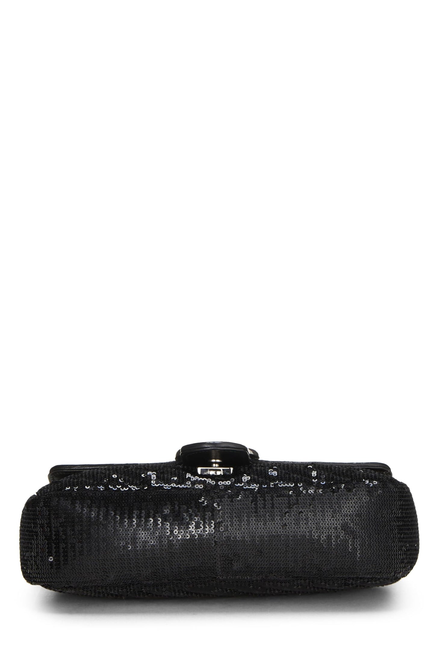 Gucci,  Black Sequin GG Marmont Shoulder Bag Small, Black