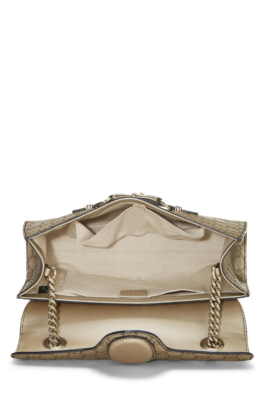 Gucci,  Gold Microguccissima Leather Emily Chain Shoulder Bag, Gold