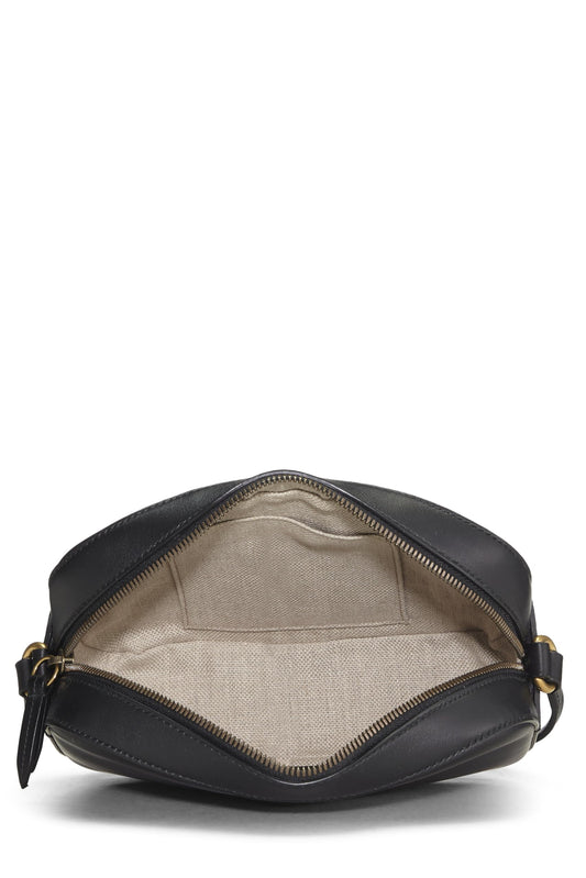 Gucci,  Black Leather Webby Shoulder Bag Small, Black