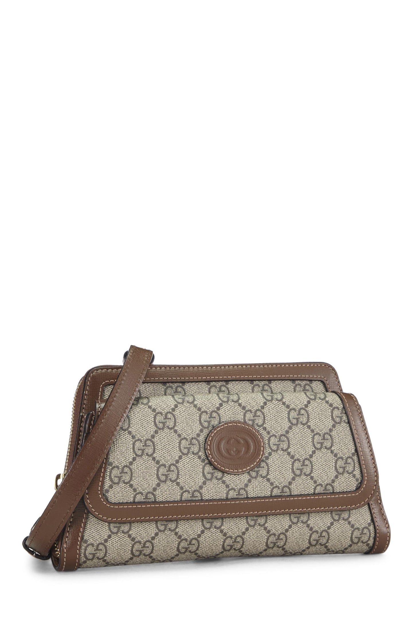 Gucci,  GG Supreme Canvas Crossbody Bag, Brown