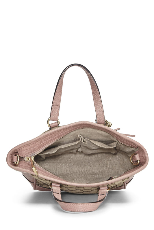 Gucci,  Pink Original GG Canvas Bree Top Handle Tote Small, Pink