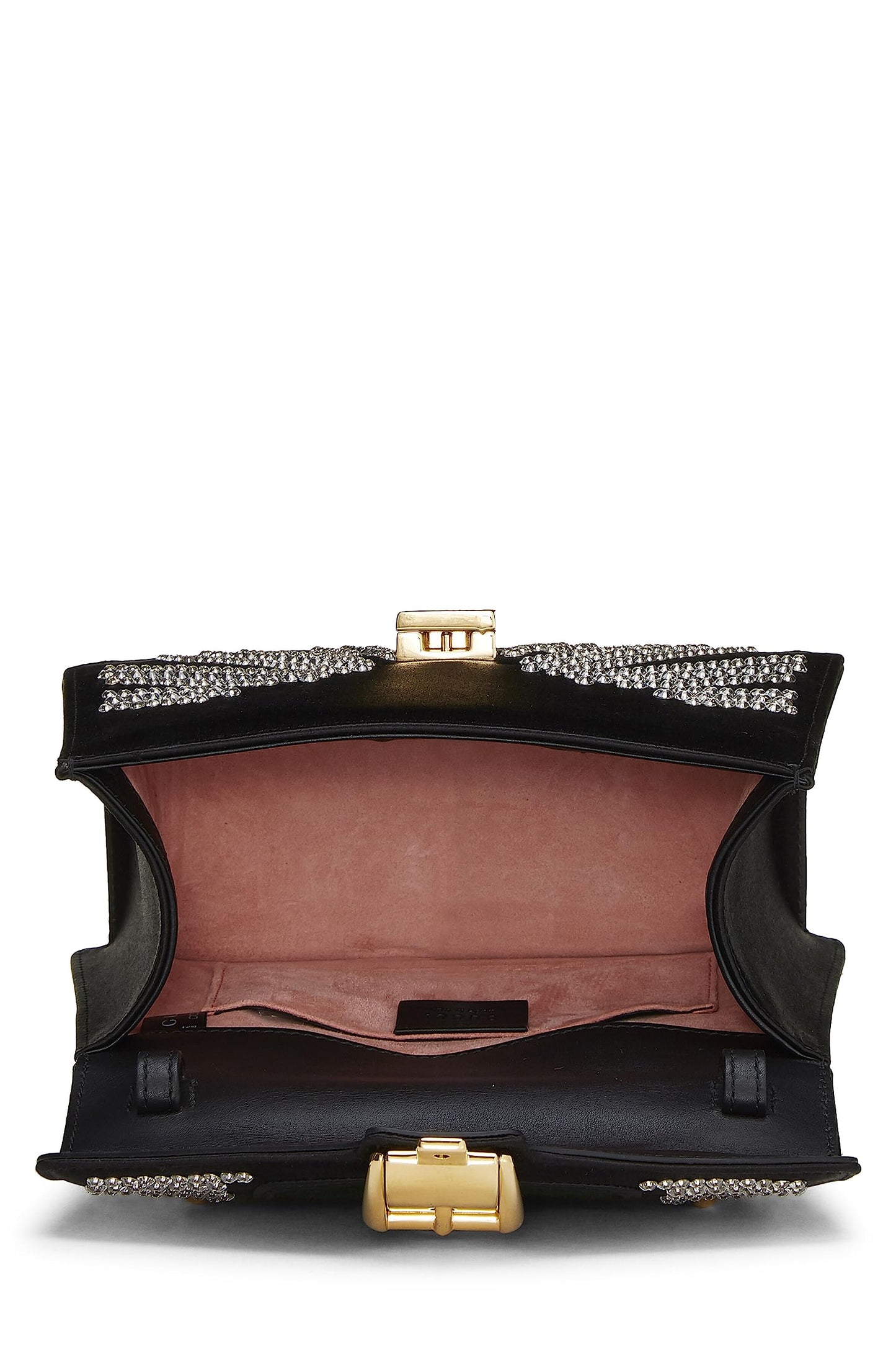 Gucci,  Black Satin & Crystal Sylvie Handbag Mini, Black