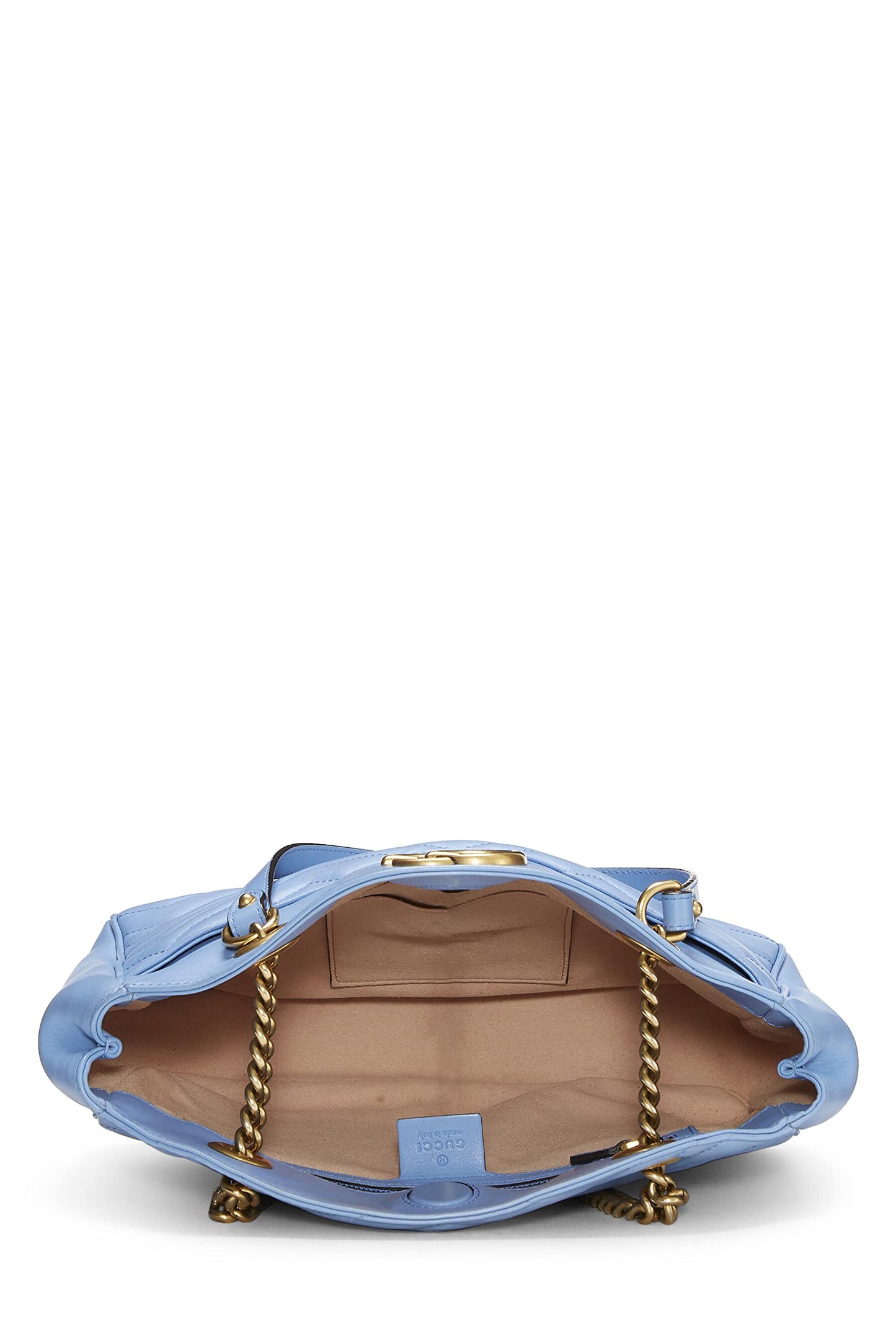 Gucci,  Blue Leather GG Marmont Tote, Blue