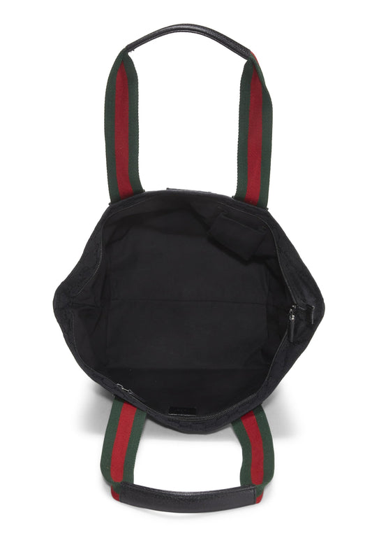 Gucci,  Black Original GG Canvas Soft Zip Tote Small, Black