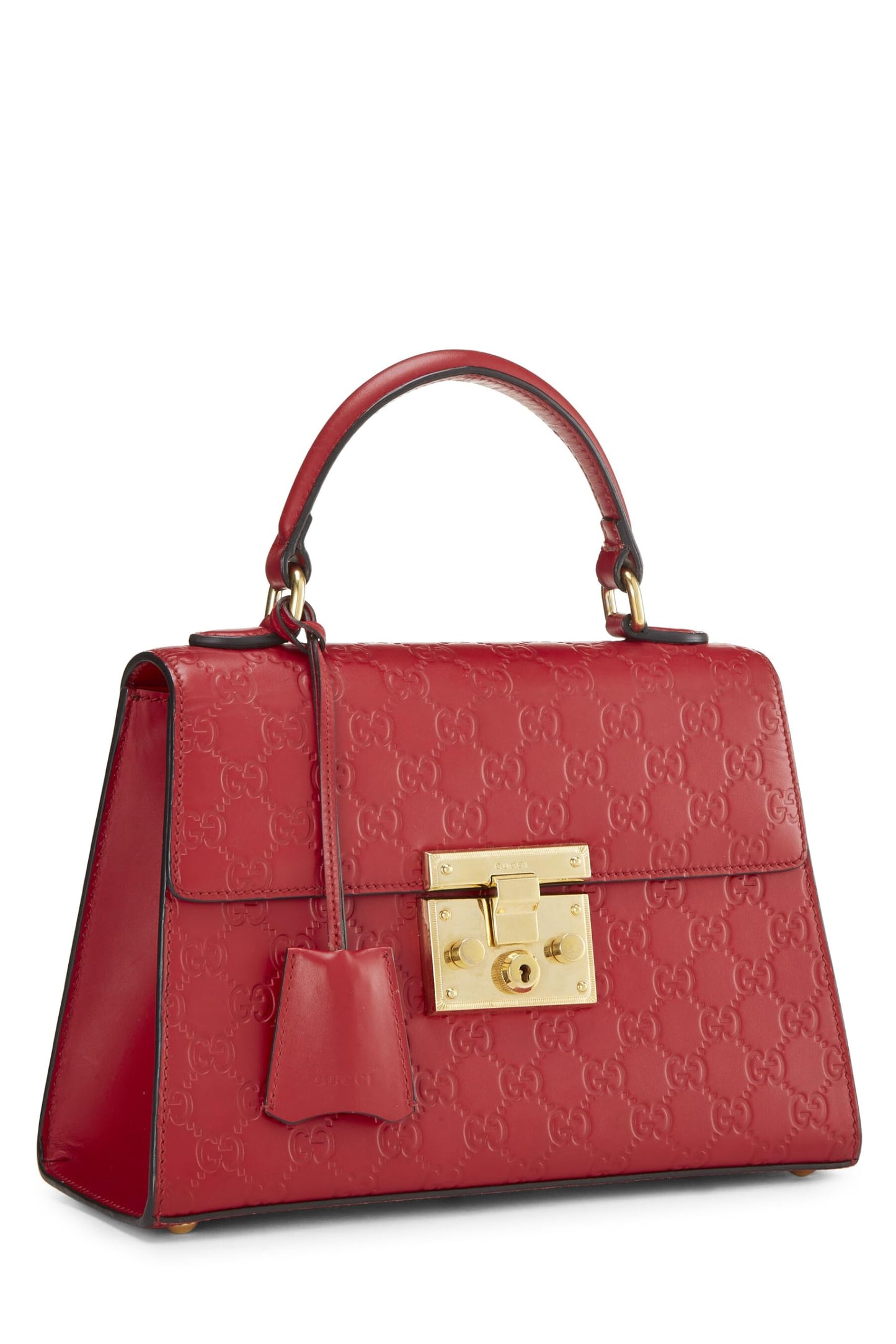 Gucci,  Red Guccissima Padlock Handbag Small, Red