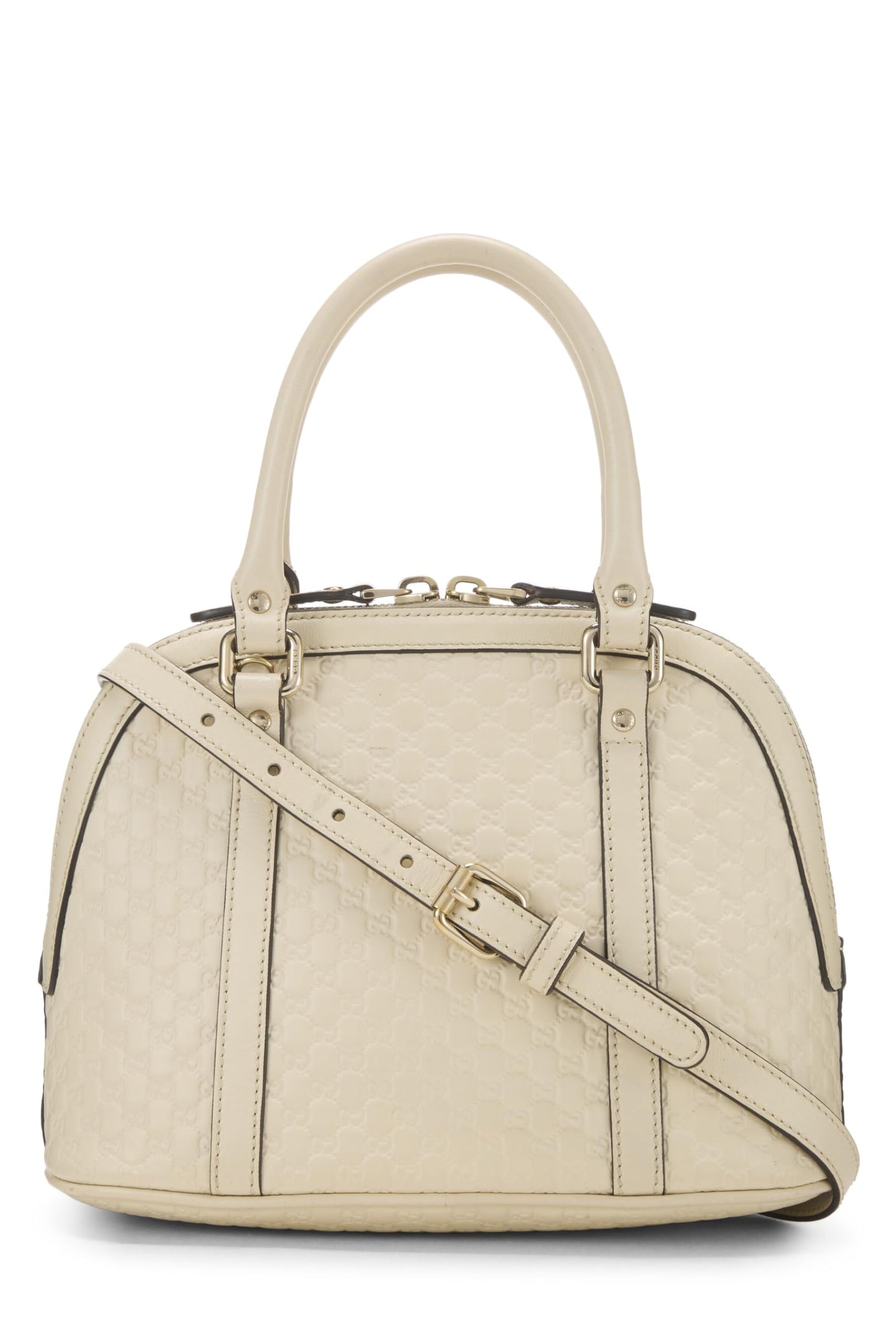 Gucci,  Cream Microguccissima Leather Nice Dome Mini, White